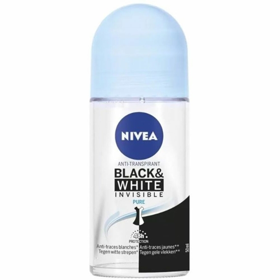 NIVEA DEODORANT ROLLER INVISIBLE BLACK  WHITE PURE 50 ML